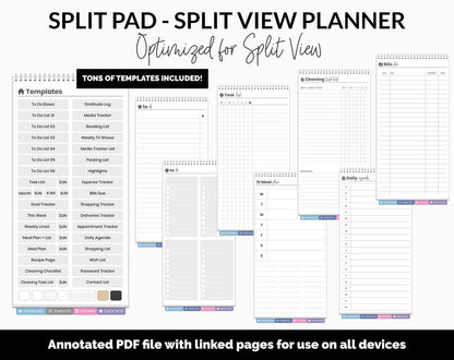 Split Pad | Split View Digital Planner | Arctic Theme | GoodNotes & iPad