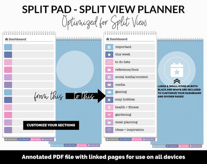 Split Pad | Split View Digital Planner | Arctic Theme | GoodNotes & iPad