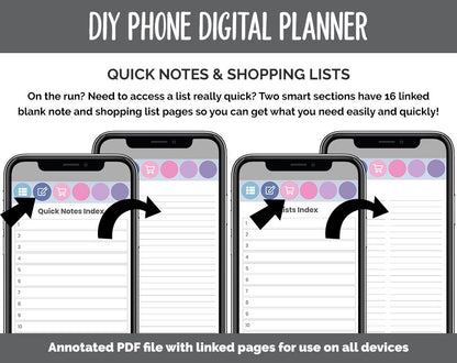 DIY Phone Digital Planner | Arctic Theme | Goodnotes, iPad & Android | Hobonichi, Planner, Notebook
