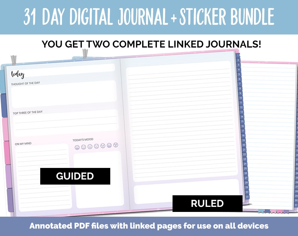 31 Day Digital Journal + Sticker Bundle | Arctic Theme