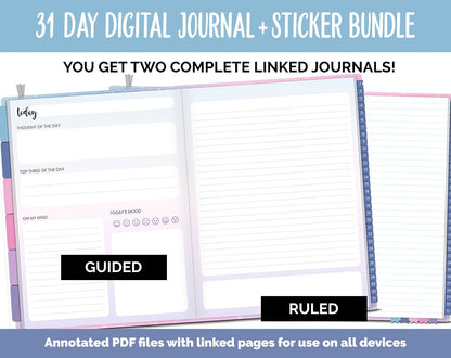 31 Day Digital Journal + Sticker Bundle | Arctic Theme