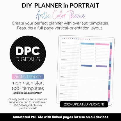 DIY Portrait Digital Planner | Arctic Theme | Goodnotes, iPad & Android