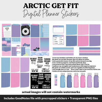 Get Fit Arctic Digital Stickers | GoodNotes & iPad | Fitness, Health, Self-Care, Workout