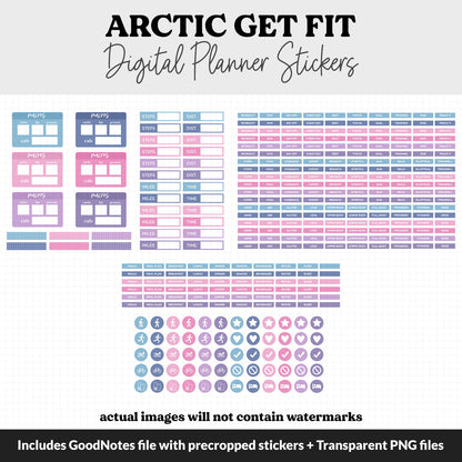 Get Fit Arctic Digital Stickers | GoodNotes & iPad | Fitness, Health, Self-Care, Workout