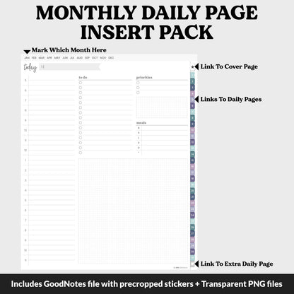 Linked Daily Portrait Digital Planner Insert | Destiny | GoodNotes, iPad & Android