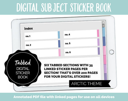 Blank Subject Digital Sticker Books | Arctic Theme