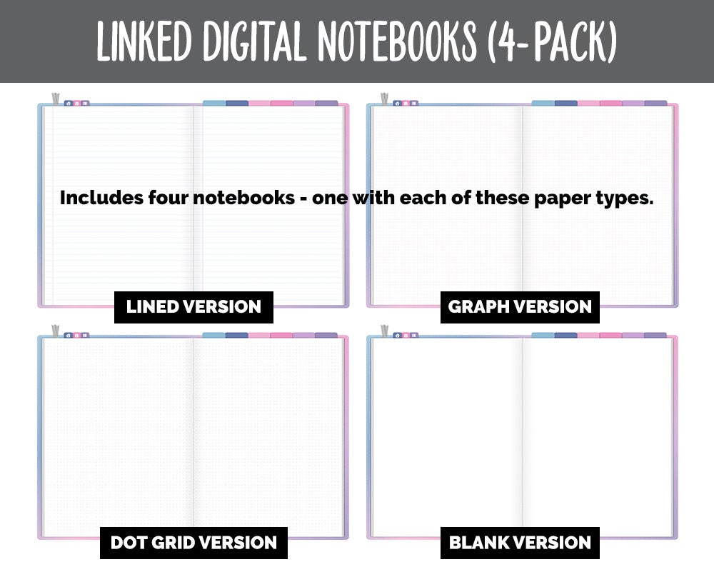 Linked Digital Notebooks 4- Pack | Arctic Theme | GoodNotes, iPad & Android