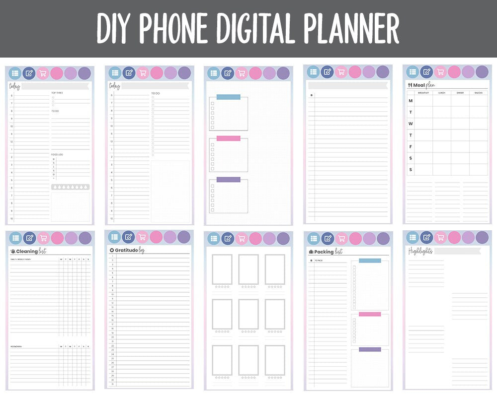 DIY Phone Digital Planner | Arctic Theme | Goodnotes, iPad & Android | Hobonichi, Planner, Notebook