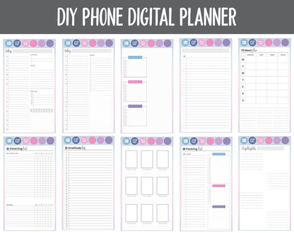 DIY Phone Digital Planner | Arctic Theme | Goodnotes, iPad & Android | Hobonichi, Planner, Notebook