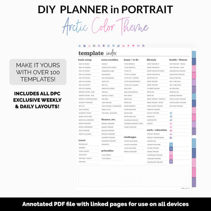DIY Portrait Digital Planner | Arctic Theme | Goodnotes, iPad & Android