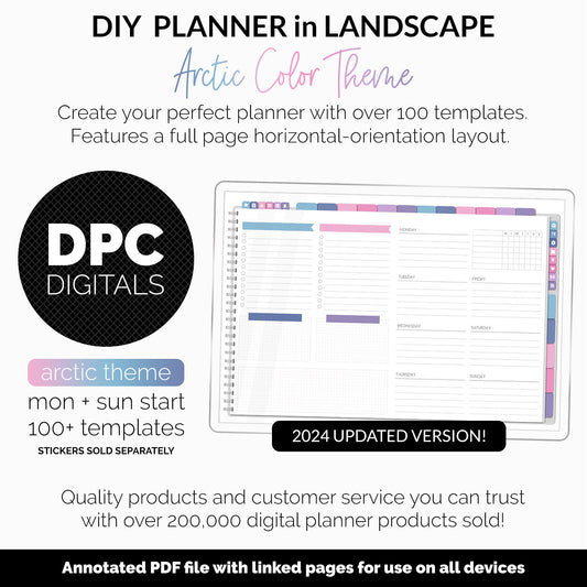 DIY Landscape Digital Planner | Arctic Theme | Goodnotes, iPad & Android | Notebook