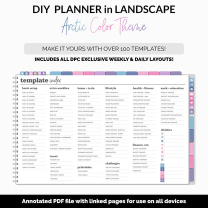 DIY Landscape Digital Planner | Arctic Theme | Goodnotes, iPad & Android | Notebook