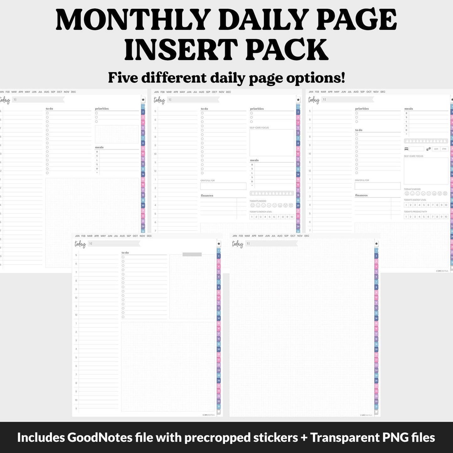 Linked Daily Portrait Digital Planner Insert | Arctic | GoodNotes, iPad & Android