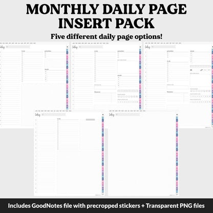 Linked Daily Portrait Digital Planner Insert | Arctic | GoodNotes, iPad & Android