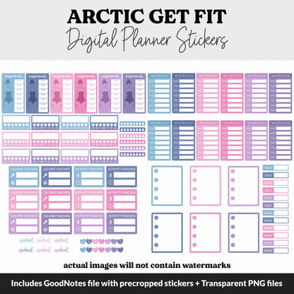 Get Fit Arctic Digital Stickers | GoodNotes & iPad | Fitness, Health, Self-Care, Workout