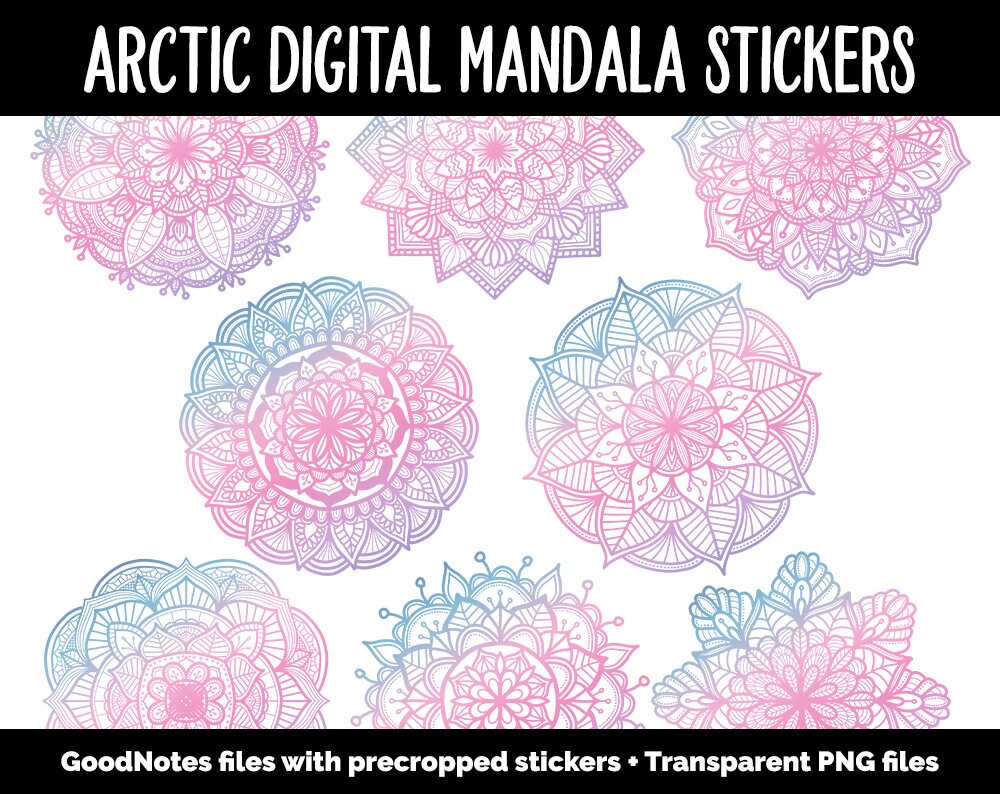 Arctic Mandala Digital Planner Stickers