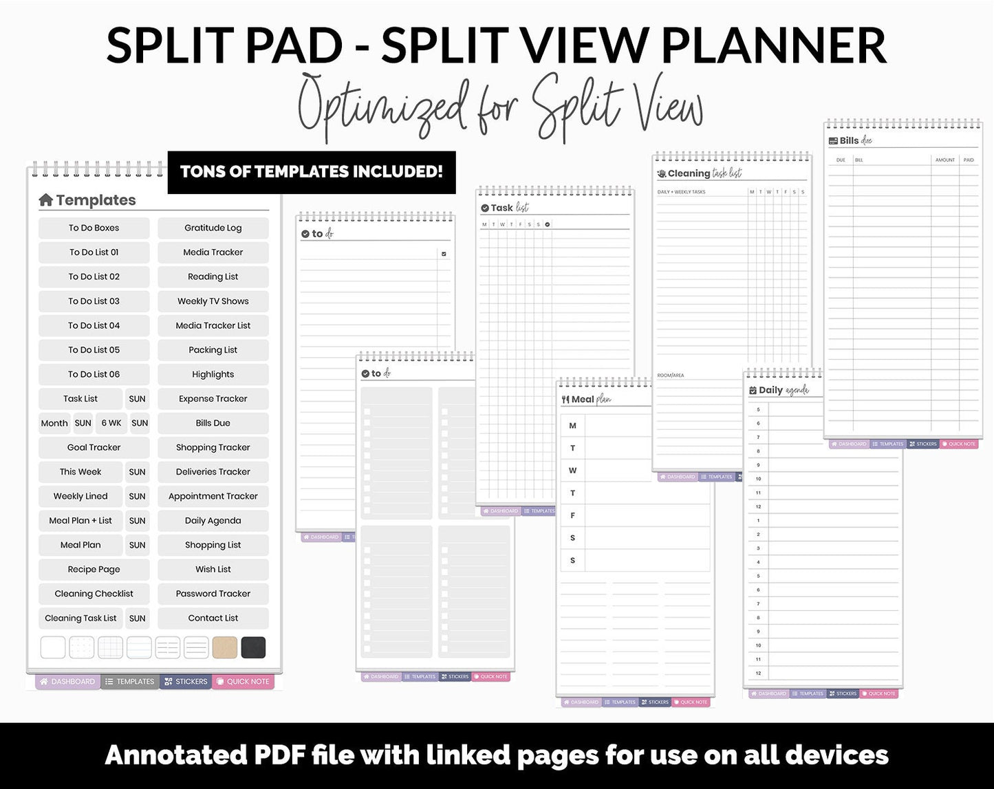 Split Pad | Split View Digital Planner | Adore Theme | GoodNotes & iPad
