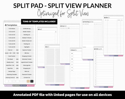 Split Pad | Split View Digital Planner | Adore Theme | GoodNotes & iPad