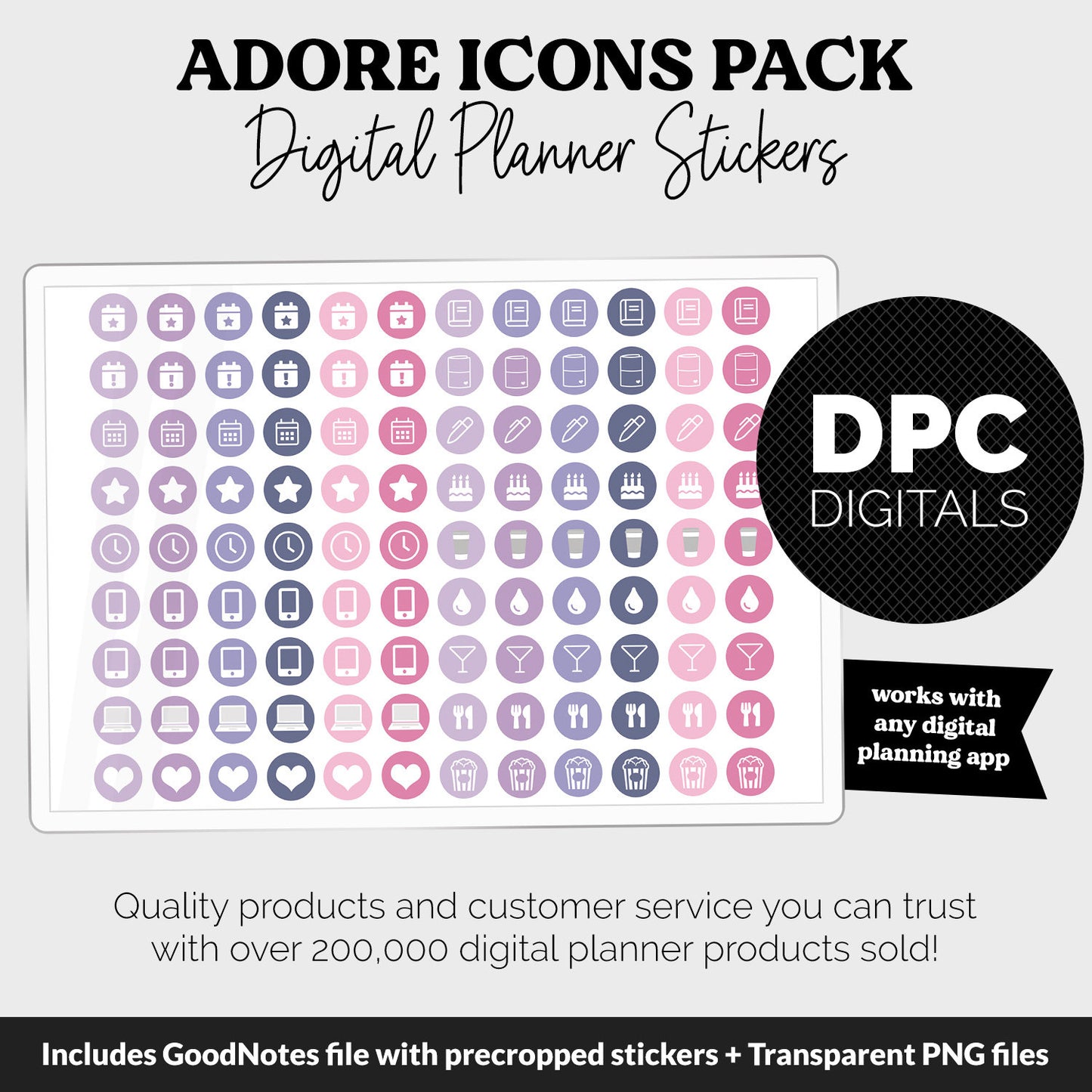Adore Icons Digital Planner Stickers