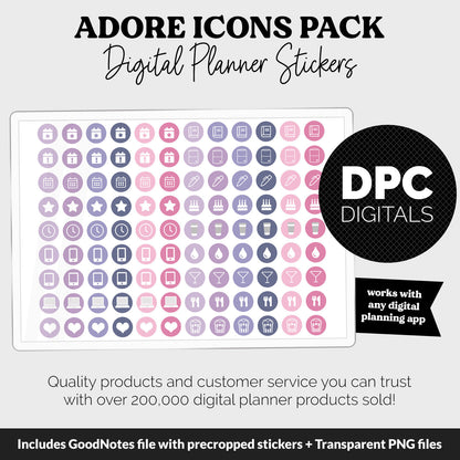 Adore Icons Digital Planner Stickers