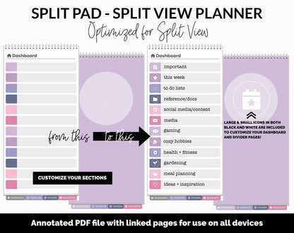 Split Pad | Split View Digital Planner | Adore Theme | GoodNotes & iPad