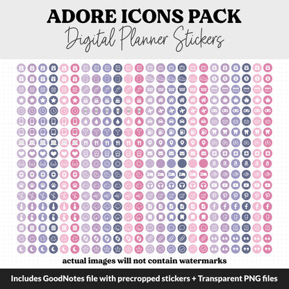 Adore Icons Digital Planner Stickers