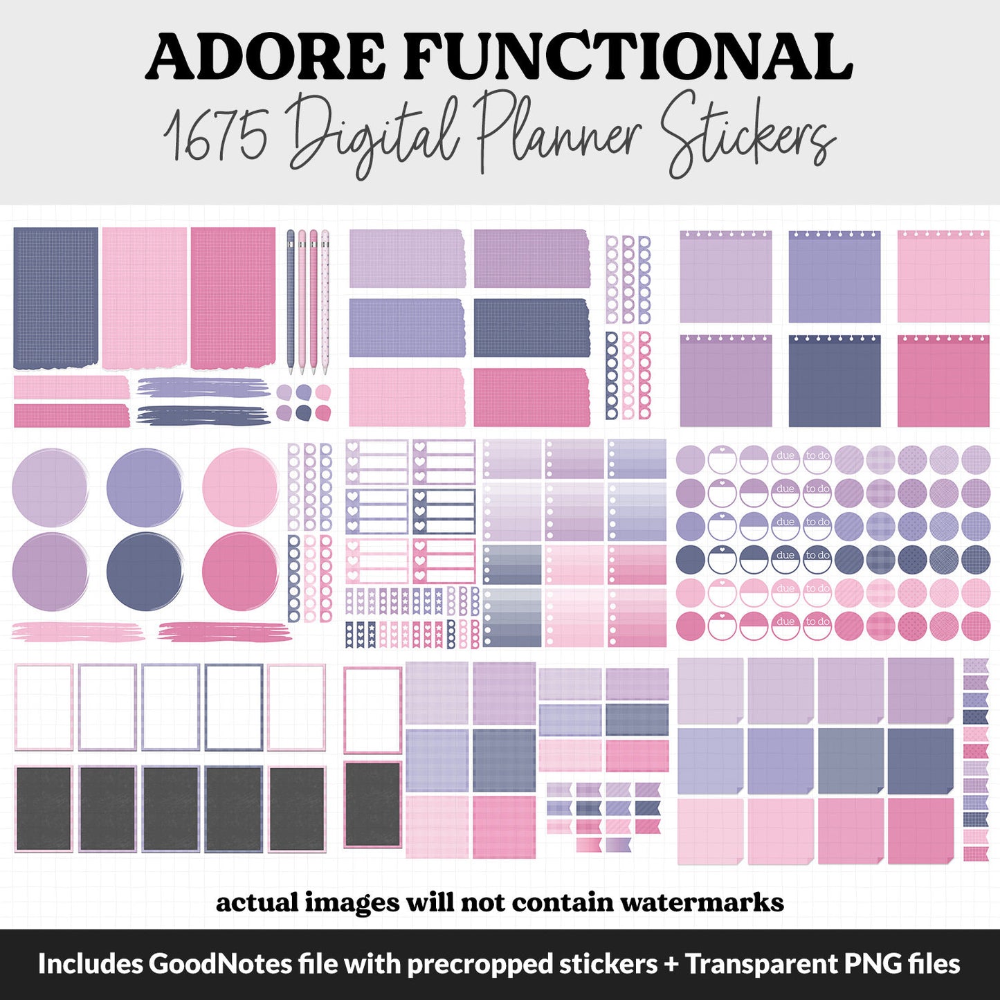 Adore Functional Digital Sticker Set