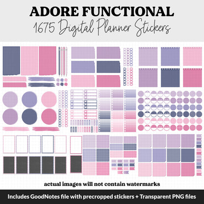 Adore Functional Digital Sticker Set