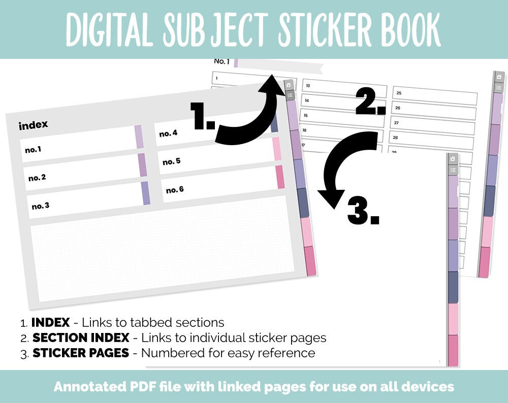Blank Subject Digital Sticker Books | Adore Theme