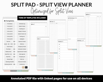 Split Pad | Split View Digital Planner | Bloom Theme | GoodNotes & iPad