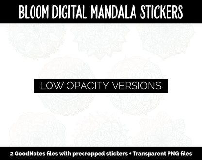 Bloom Mandala Digital Planner Stickers | GoodNotes, iPad and Android | Gradient, Ombre, Coloring
