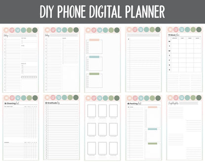 DIY Phone Digital Planner | Bloom Theme | Goodnotes, iPad & Android | Hobonichi, Planner, Notebook