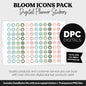 Bloom Icons Digital Planner Stickers | GoodNotes, iPad and Android | Icons, Life, Weather, Everyday