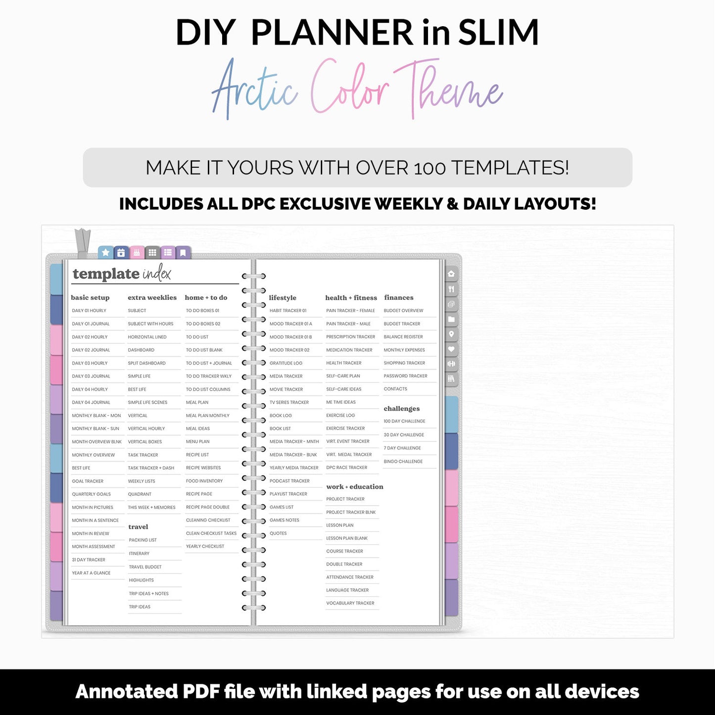 DIY Slim Digital Planner | Arctic Theme | Goodnotes, iPad & Android | Notebook