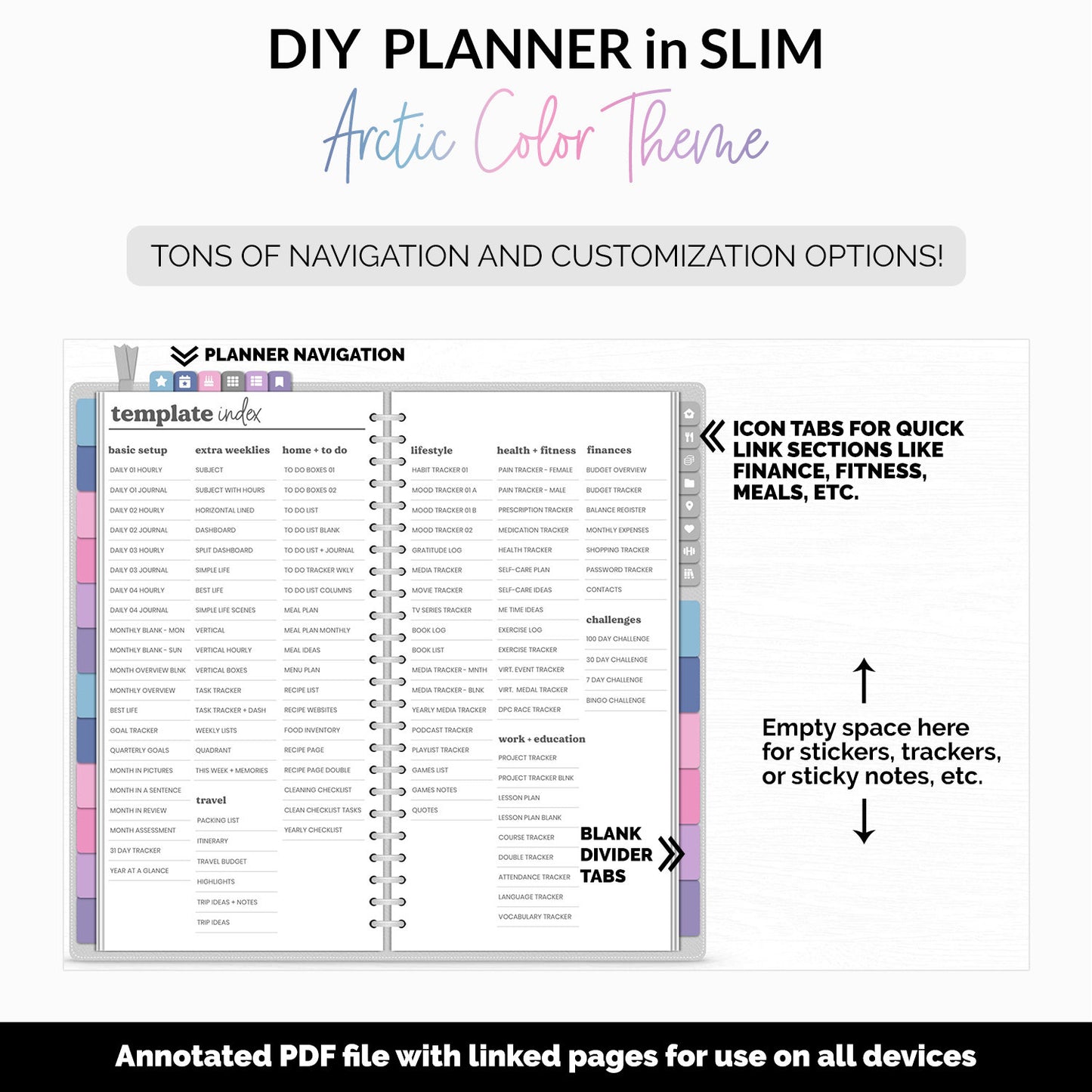 DIY Slim Digital Planner | Arctic Theme | Goodnotes, iPad & Android | Notebook