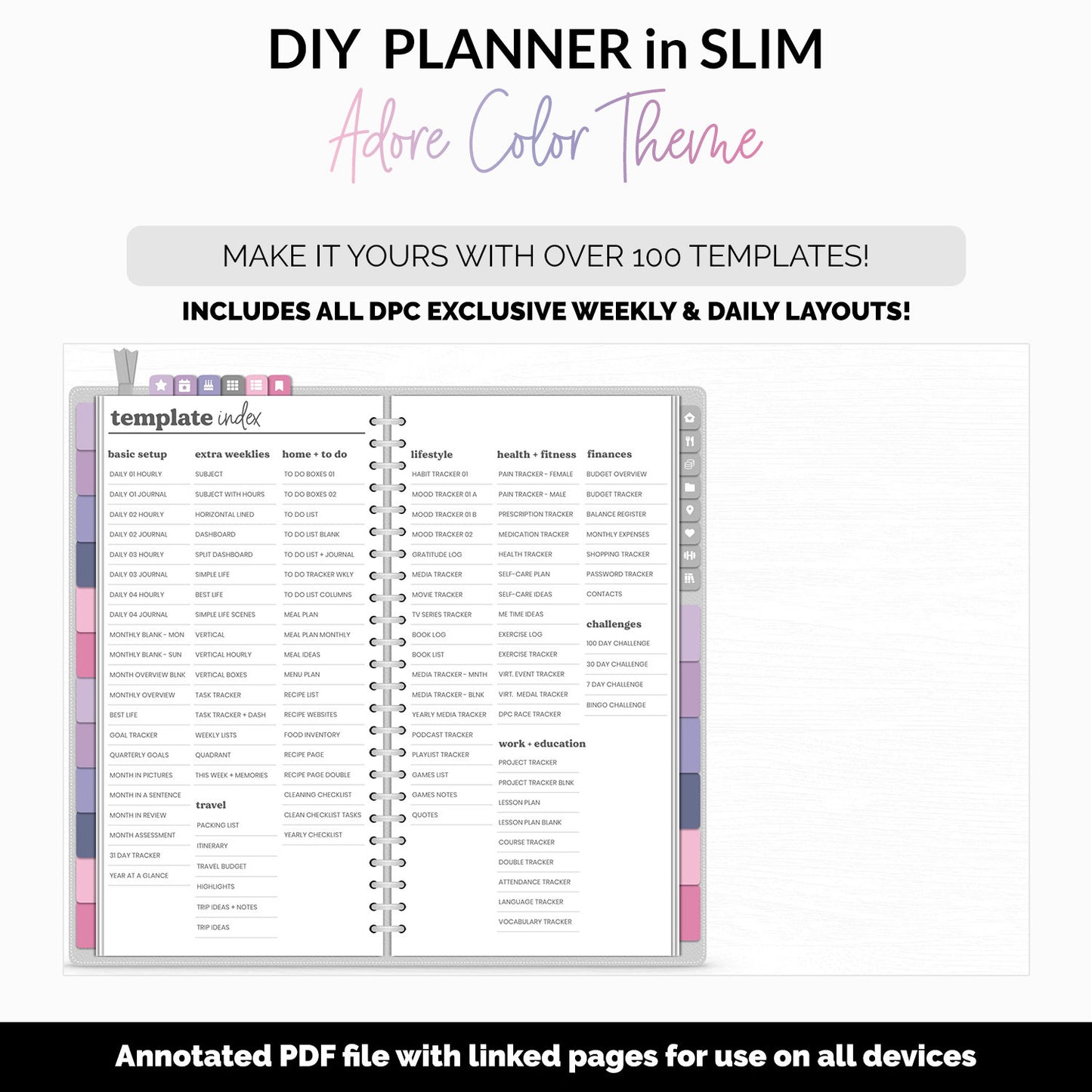 DIY Slim Digital Planner | Adore Theme | Goodnotes, iPad & Android | Notebook