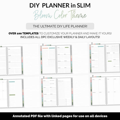 DIY Slim Digital Planner | Bloom Theme | Goodnotes, iPad & Android | Notebook