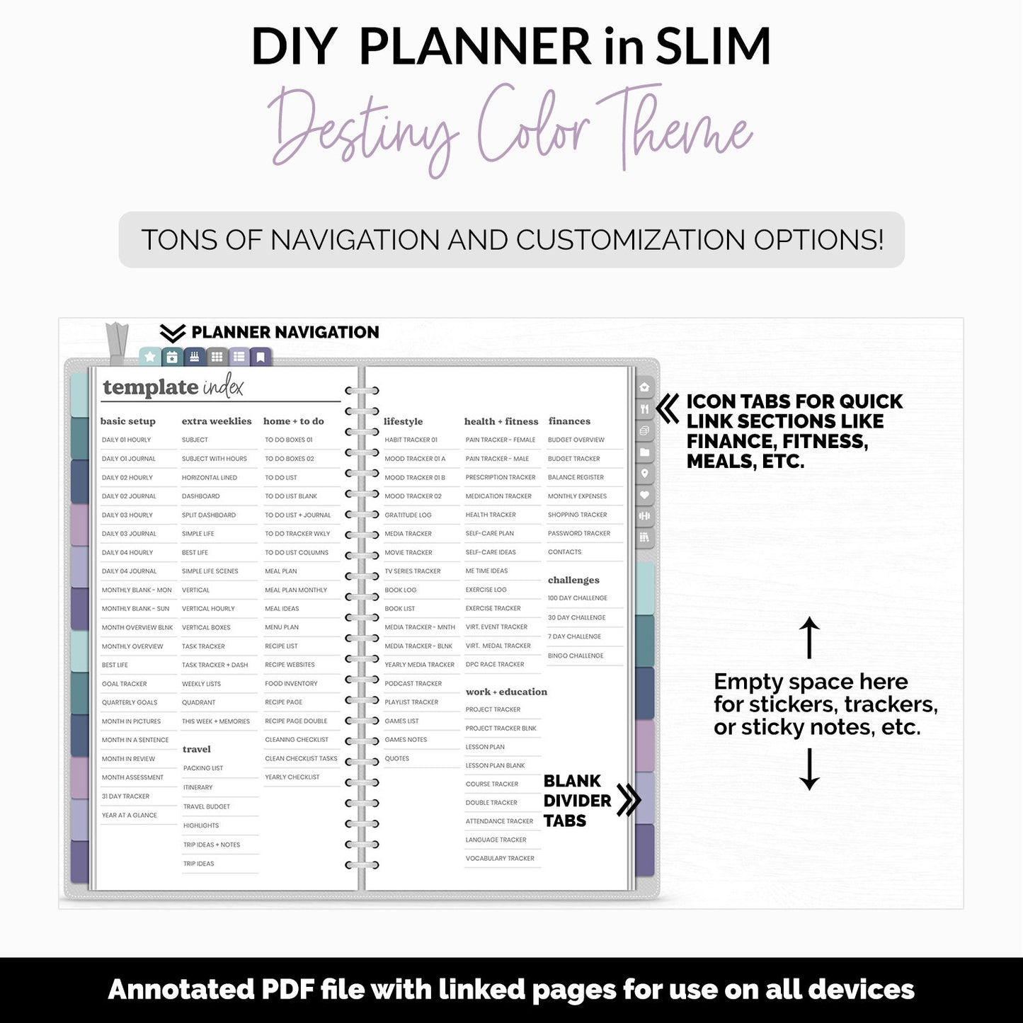 DIY Slim Digital Planner | Destiny Theme | Goodnotes, iPad & Android | Notebook