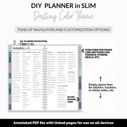 DIY Slim Digital Planner | Destiny Theme | Goodnotes, iPad & Android | Notebook