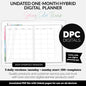 Undated Hybrid One Month Digital Planner | Spring Theme | GoodNotes, iPad & Android