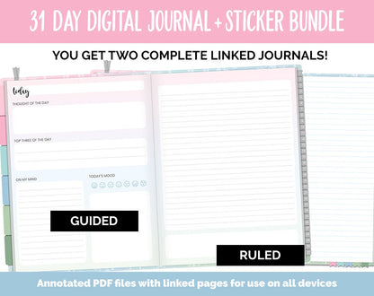 31 Day Digital Journal + Sticker Bundle | Spring Theme