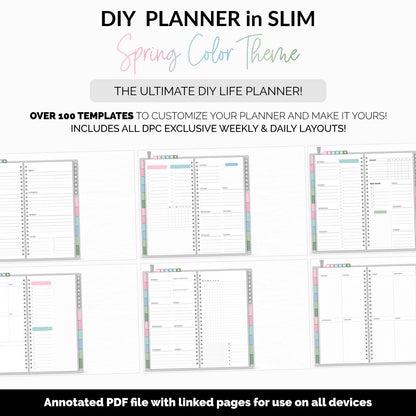 DIY Slim Digital Planner | Spring Theme | Goodnotes, iPad & Android | Notebook