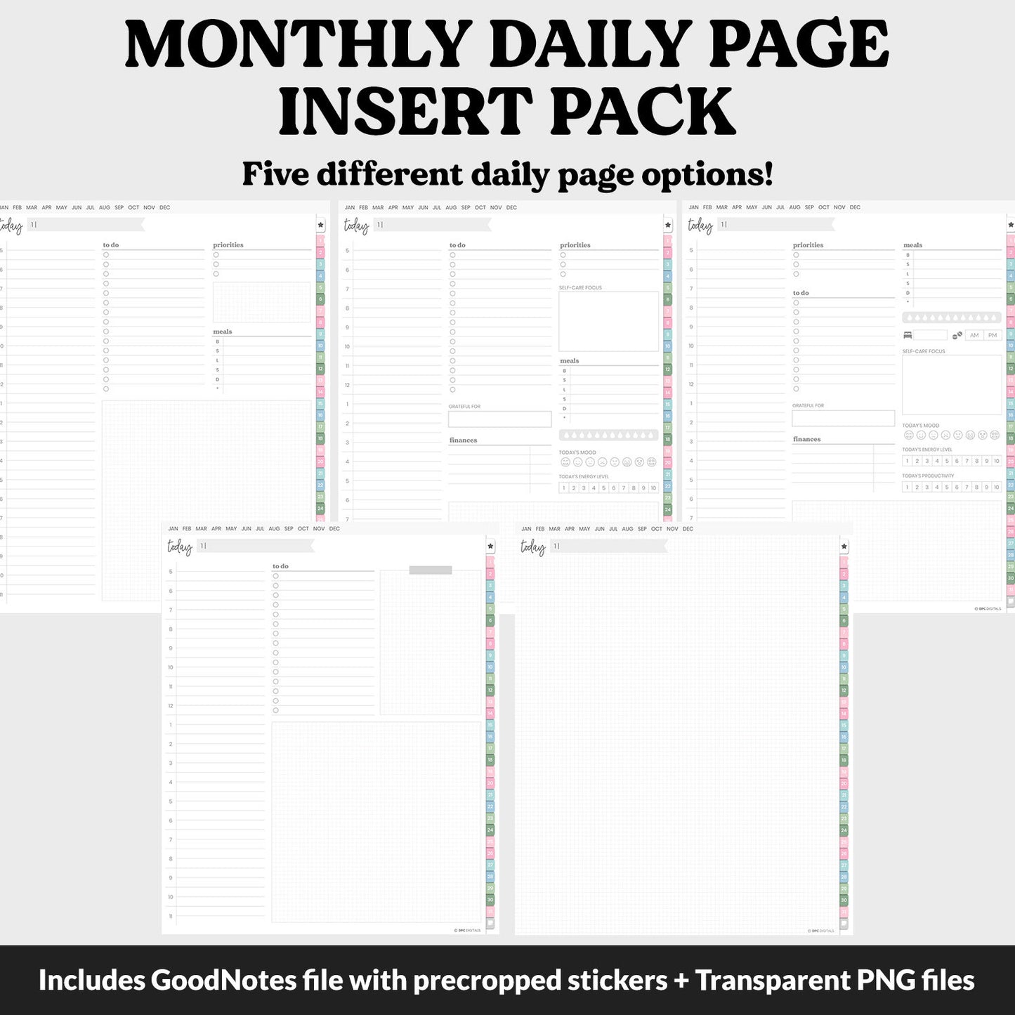 Linked Daily Portrait Digital Planner Insert | Spring | GoodNotes, iPad & Android