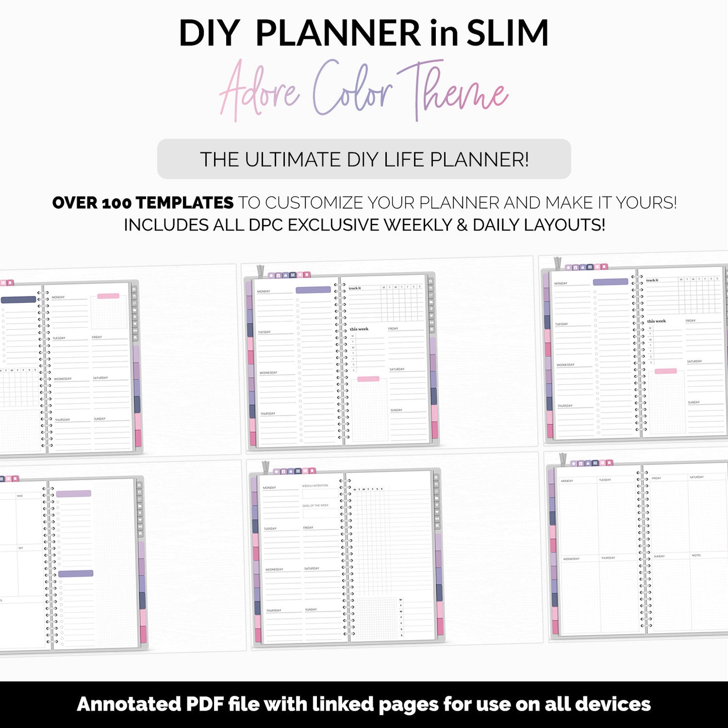 DIY Slim Digital Planner | Adore Theme | Goodnotes, iPad & Android | Notebook