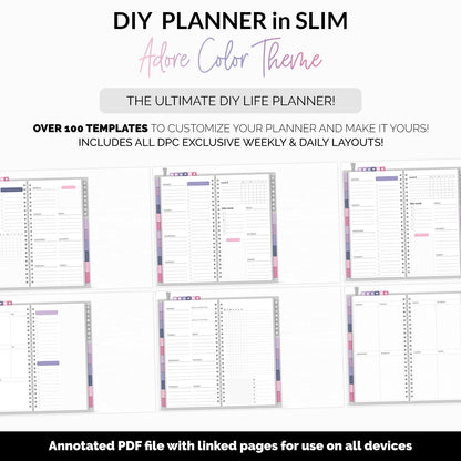 DIY Slim Digital Planner | Adore Theme | Goodnotes, iPad & Android | Notebook