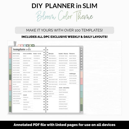 DIY Slim Digital Planner | Bloom Theme | Goodnotes, iPad & Android | Notebook