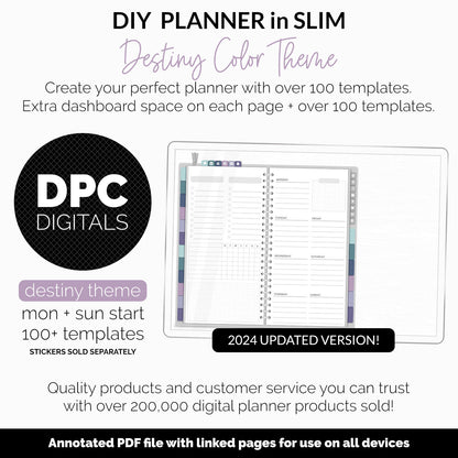 DIY Slim Digital Planner | Destiny Theme | Goodnotes, iPad & Android | Notebook