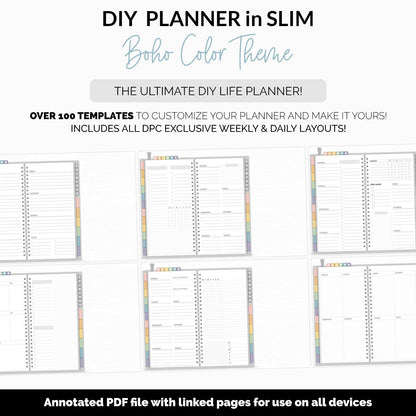 DIY Slim Digital Planner | Boho Theme | Goodnotes, iPad & Android | Notebook