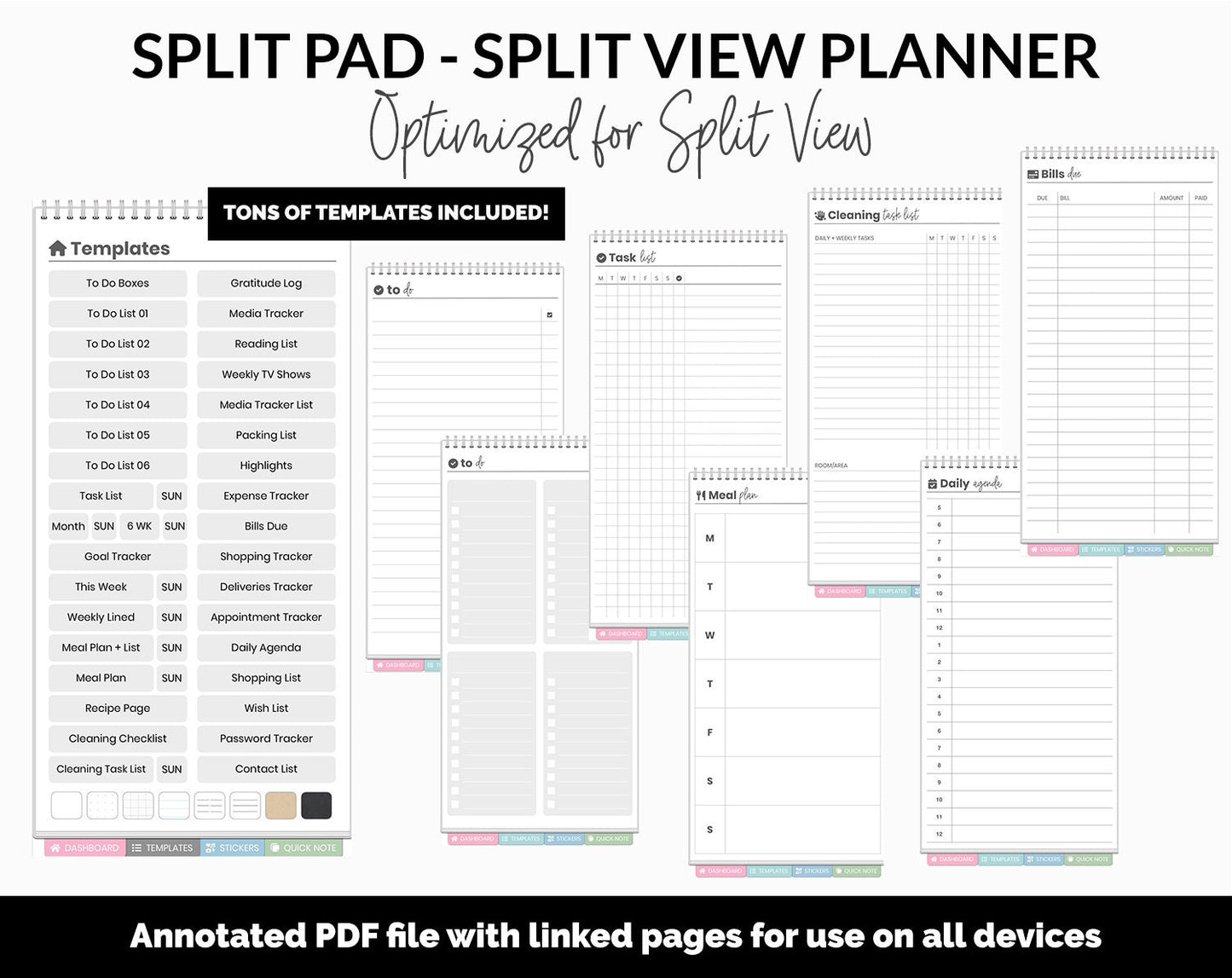 Split Pad | Split View Digital Planner | Spring Theme | GoodNotes & iPad
