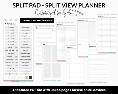 Split Pad | Split View Digital Planner | Spring Theme | GoodNotes & iPad